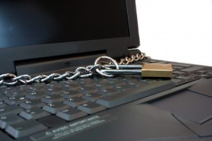 chained laptop