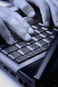 Working on computer