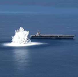 Navy Puts Ford Aircraft Carrier Through Live Explosive Test